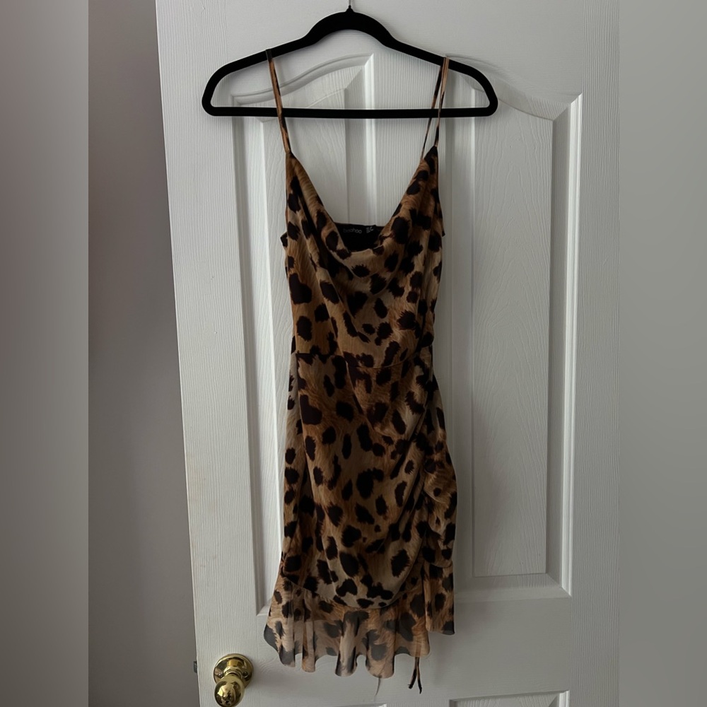 boohoo cowl neck mini dress sz 8